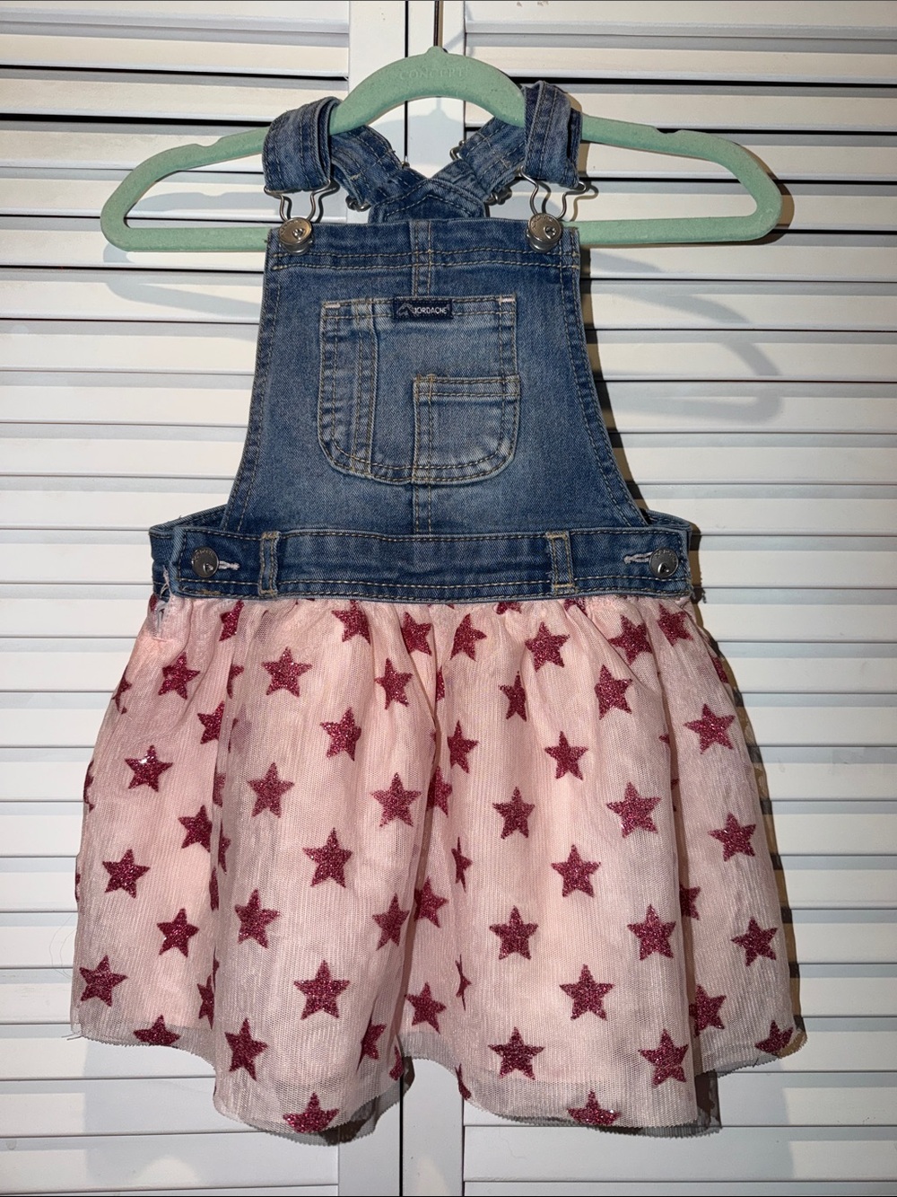 Jordache Blue Denim Overall Dress with Front Pocket